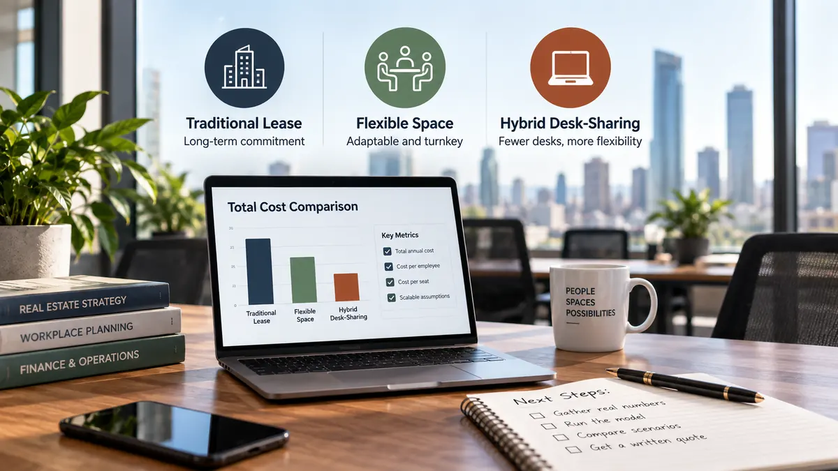A Cost Framework for Comparing Traditional Leases, Flexible Space and Hybrid Desk-Sharing